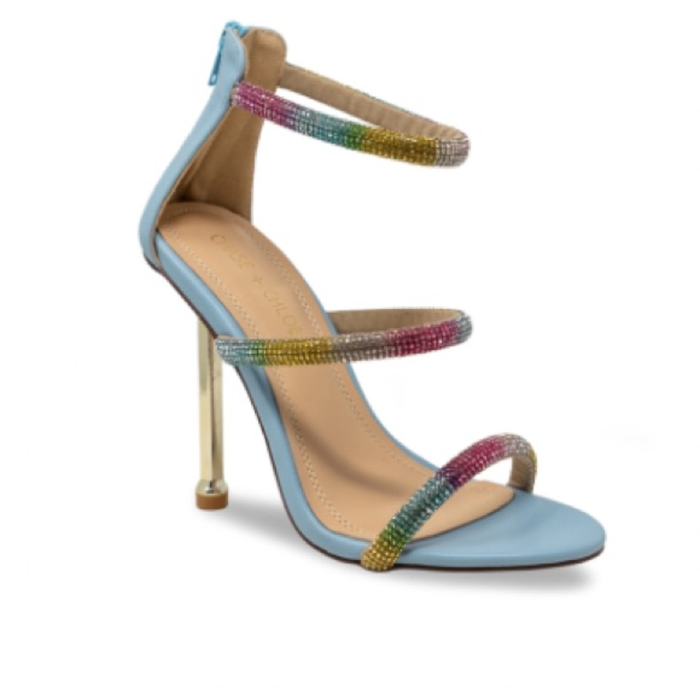 Chase + Chloe heels rhine stone colorful